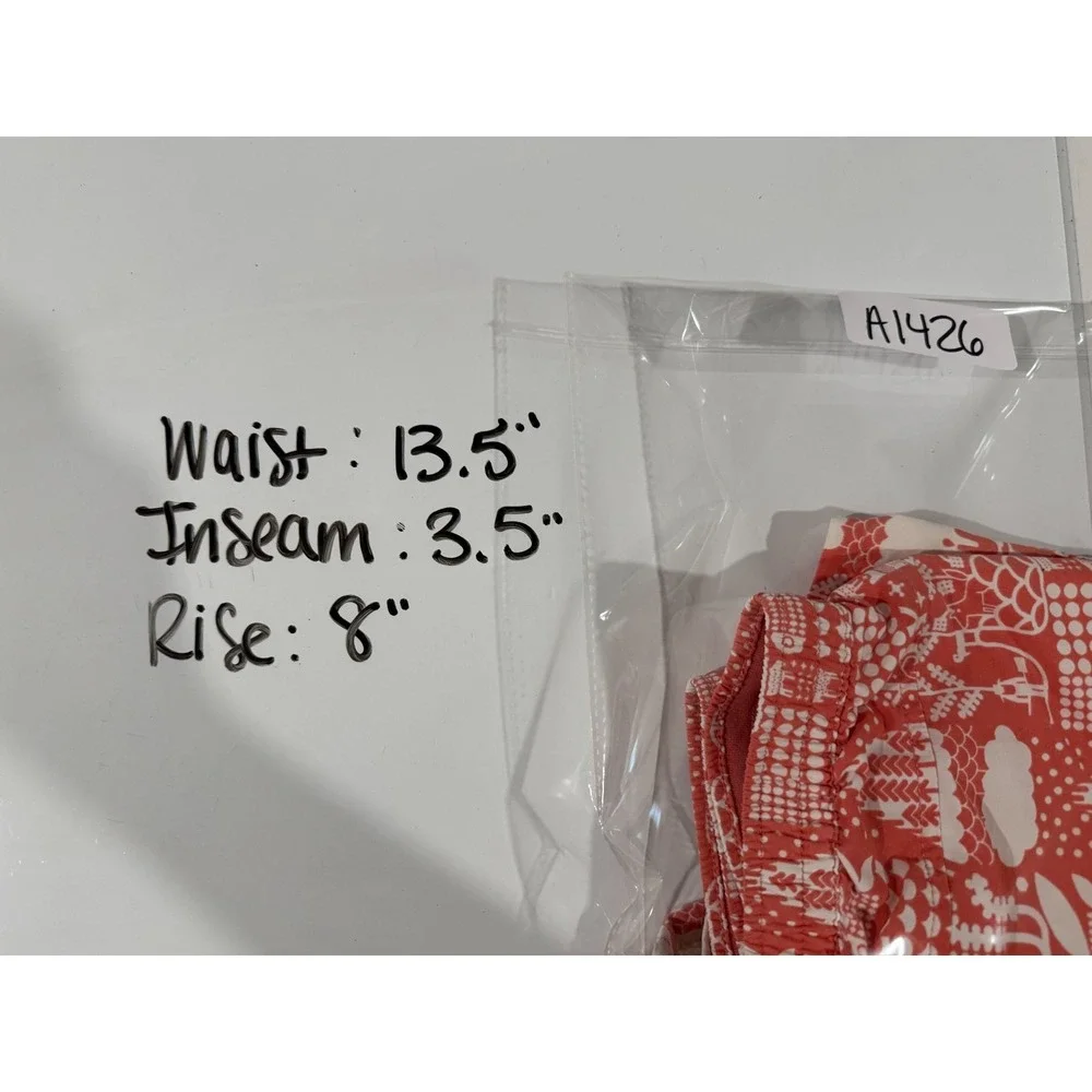 Patagonia‎ Girls Baggies Nylon Pull On Shorts XL Coral Printed Outdoors